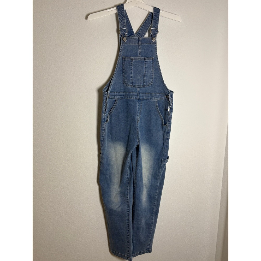 Kidscool Space Kids Denim Overalls Medium Wash Blue Carpenter Bib Jeans Size 160